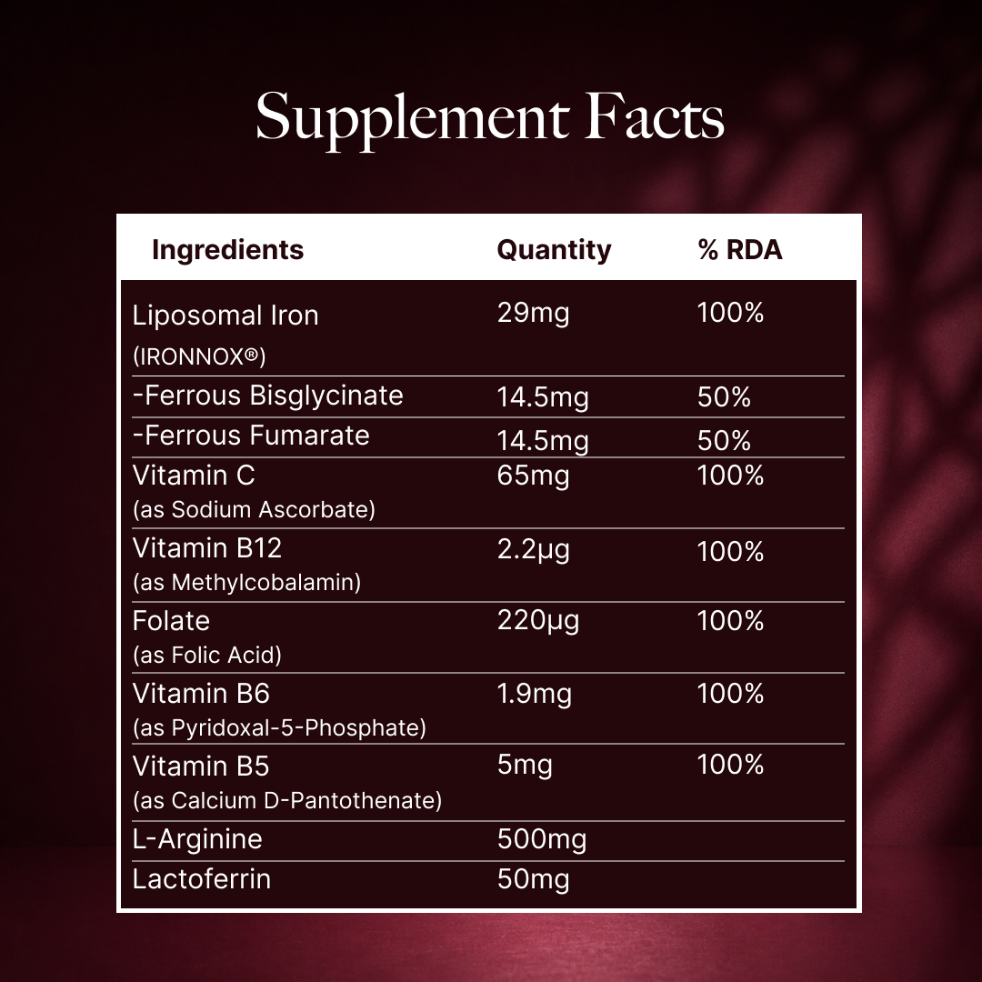 Iron+ With Liposomal Iron, Lactoferrin, Folate and Vitamin B12
